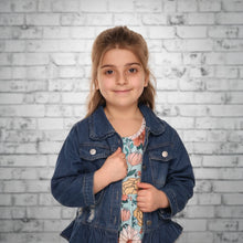 Load image into Gallery viewer, Peplum Distressed Jean Jacket