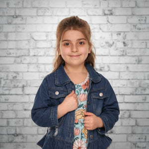 Peplum Distressed Jean Jacket