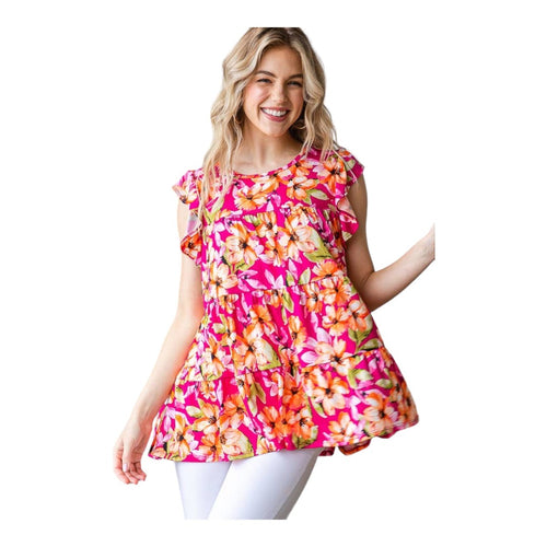 Flowy Floral Womens Blouse