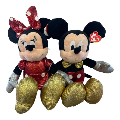 TY Sparkly Mickey and Minnie Mouse