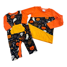 Load image into Gallery viewer, Handmade Candy Corn Shirt and Romper