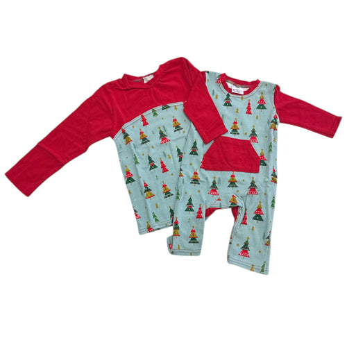 Handmade Christmas Tree Romper & Long Sleeve Shirt