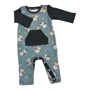 Handmade Winter Penguin Romper & Long Sleeve Top