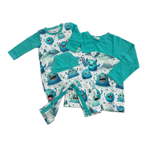Handmade Yeti Romper & Long Sleeve top