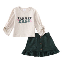 Load image into Gallery viewer, &quot;Take It Easy&quot; Girl&#39;s Skirt Set