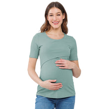 Load image into Gallery viewer, Double Layer Front Maternity Nursing Short Sleeve Top