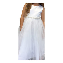 Load image into Gallery viewer, Pearl Rhinestone Satin Tulle Dress