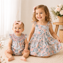 Load image into Gallery viewer, Floral Girl's Dress and Romper