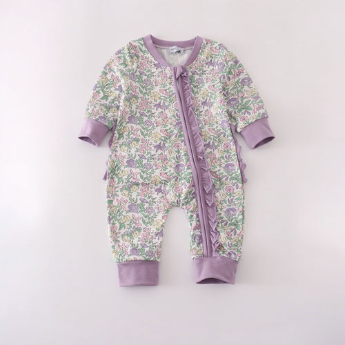 Floral Ruffle Bottom Romper
