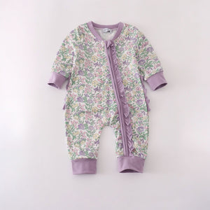 Floral Ruffle Bottom Romper