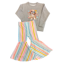 Load image into Gallery viewer, Puppy Sweatshirt Bell Bottom Toddler Set