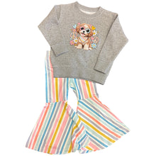 Load image into Gallery viewer, Puppy Sweatshirt Bell Bottom Toddler Set