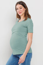Load image into Gallery viewer, Double Layer Front Maternity Nursing Short Sleeve Top