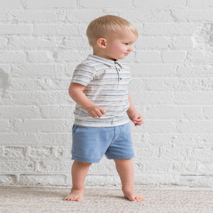 Organic Cotton Polo Shirt by Colored Organics – short sleeve, wooden buttons, eco-friendly kids clothing