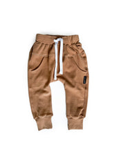 Load image into Gallery viewer, Comfortable stretchy joggers in nutmeg color