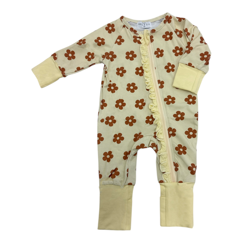 Retro Flower Baby Gown And Romper