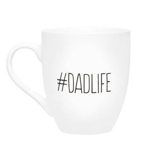 Cermaic Dad mug. #dadlife on one side. Fuel gage on the other side. Great for baby announcement, fathers day or any gift for dad