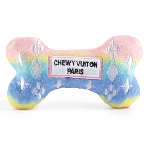 Fun dog toy. Pastel colors. "Chewy Vuiton Paris"
