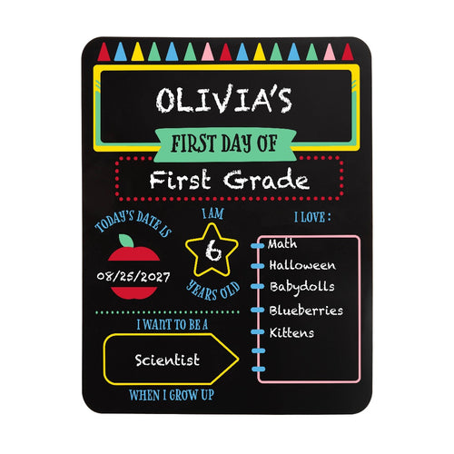 Back to school board with chalk.