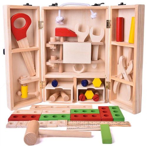 Wooden Toy Tool Box Set