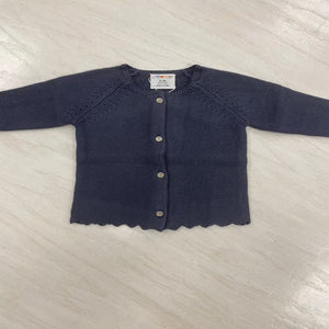 100% knit cotton button up sweater for baby/toddler girls.