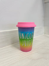 Load image into Gallery viewer, Vibrant ceramic cup with lid.