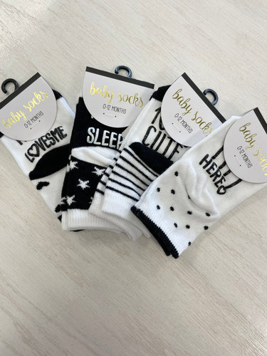 0-12months baby socks with cute sayings