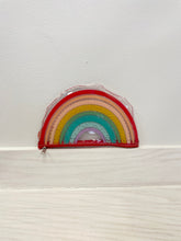 Load image into Gallery viewer, Pencil pouch shaped like a rainbow. 