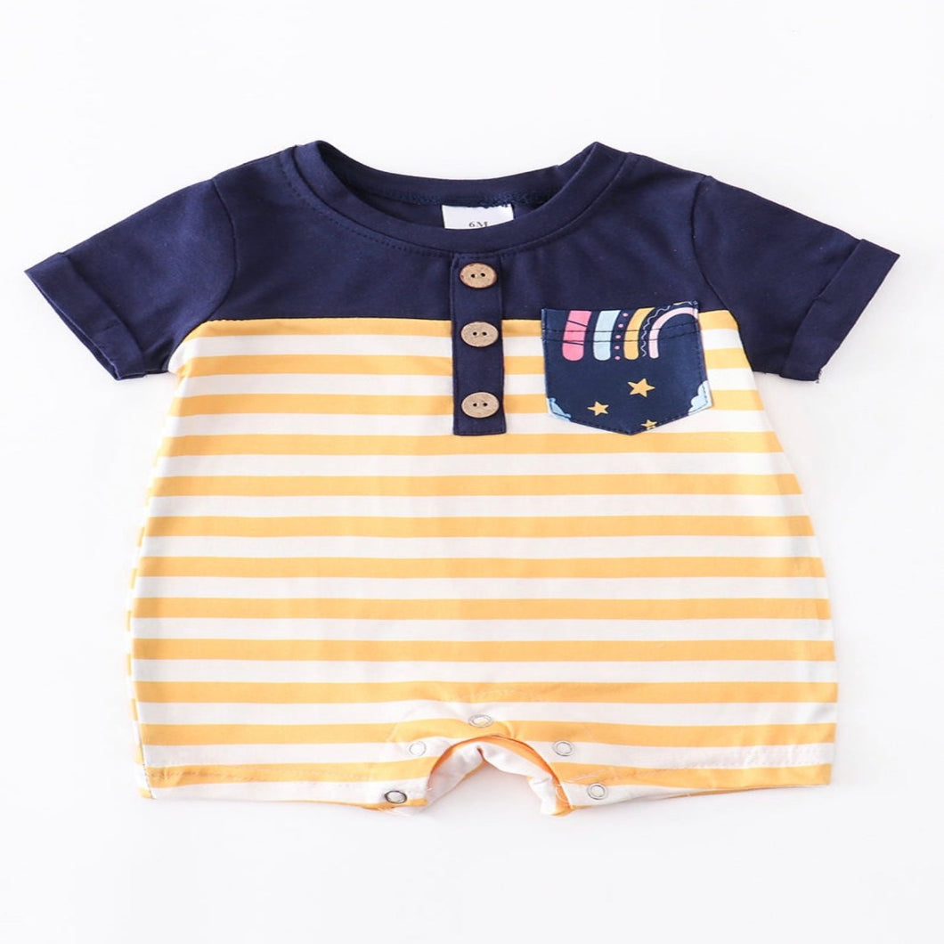 One piece baby romper for boys.