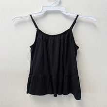 Load image into Gallery viewer, Black flowy tank top shirt with adjustable straps