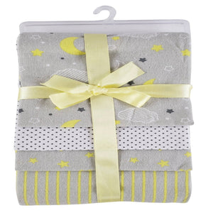Flannel Baby Receiving Blanket 4 pack.